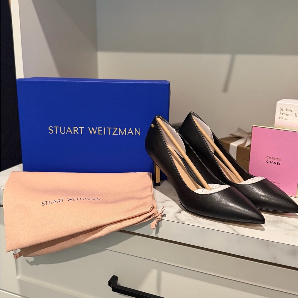 Stuart Weitzman Black Leather Heels